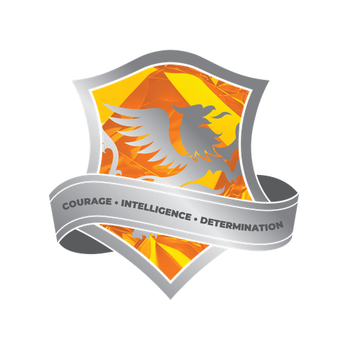 Griffin house crest: Courage, Intelligence, Determination